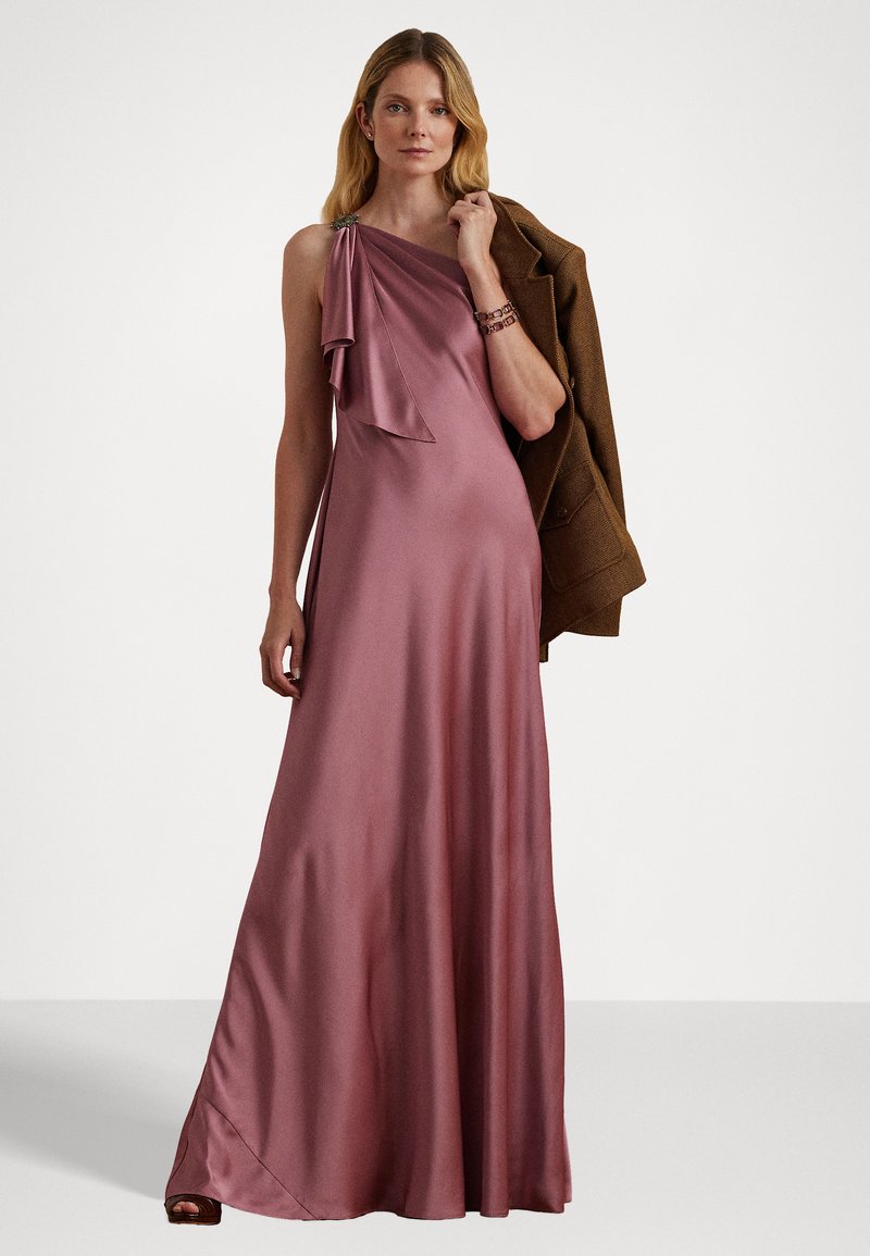 ralph lauren pink satin dress Evelyn Satin Gown