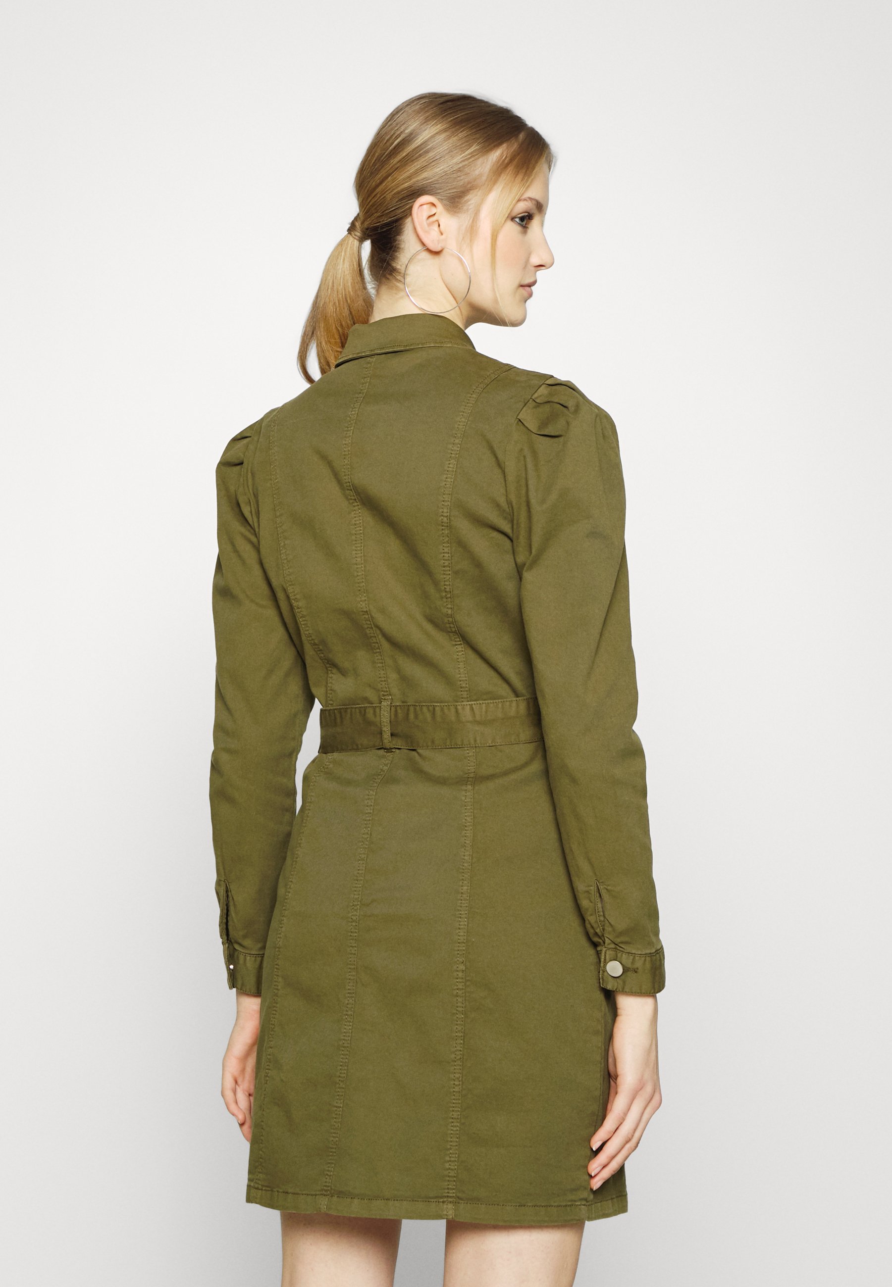 olive green denim dress