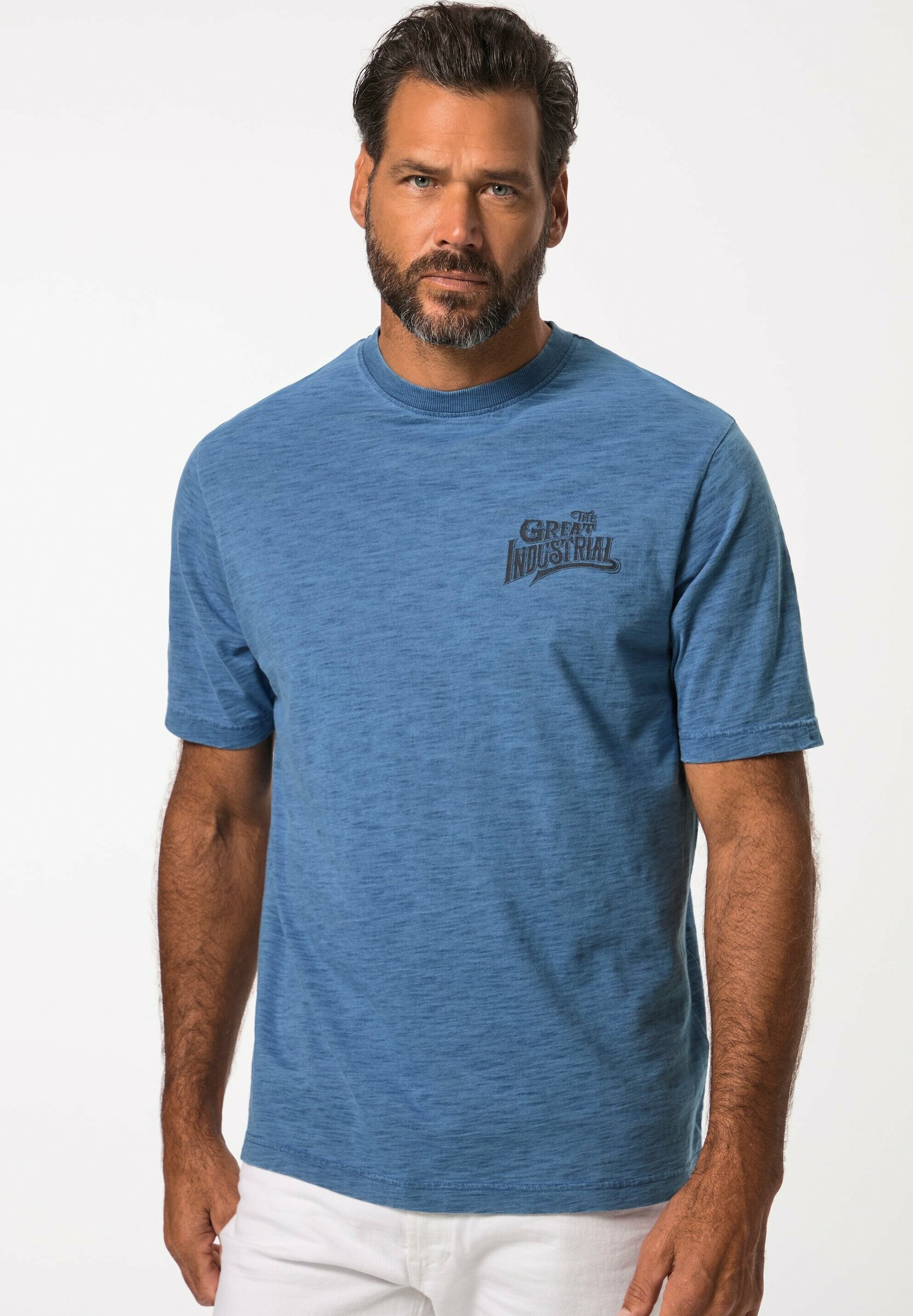 JP1880 SHORT SLEEVE VINTAGE LOOK Camiseta estampada blue denim