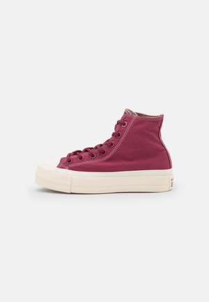 Converse CHUCK TAYLOR ALL STAR LIFT PLATFORM WORKWEAR - High-top trainers - cherry vision/saddle/egret