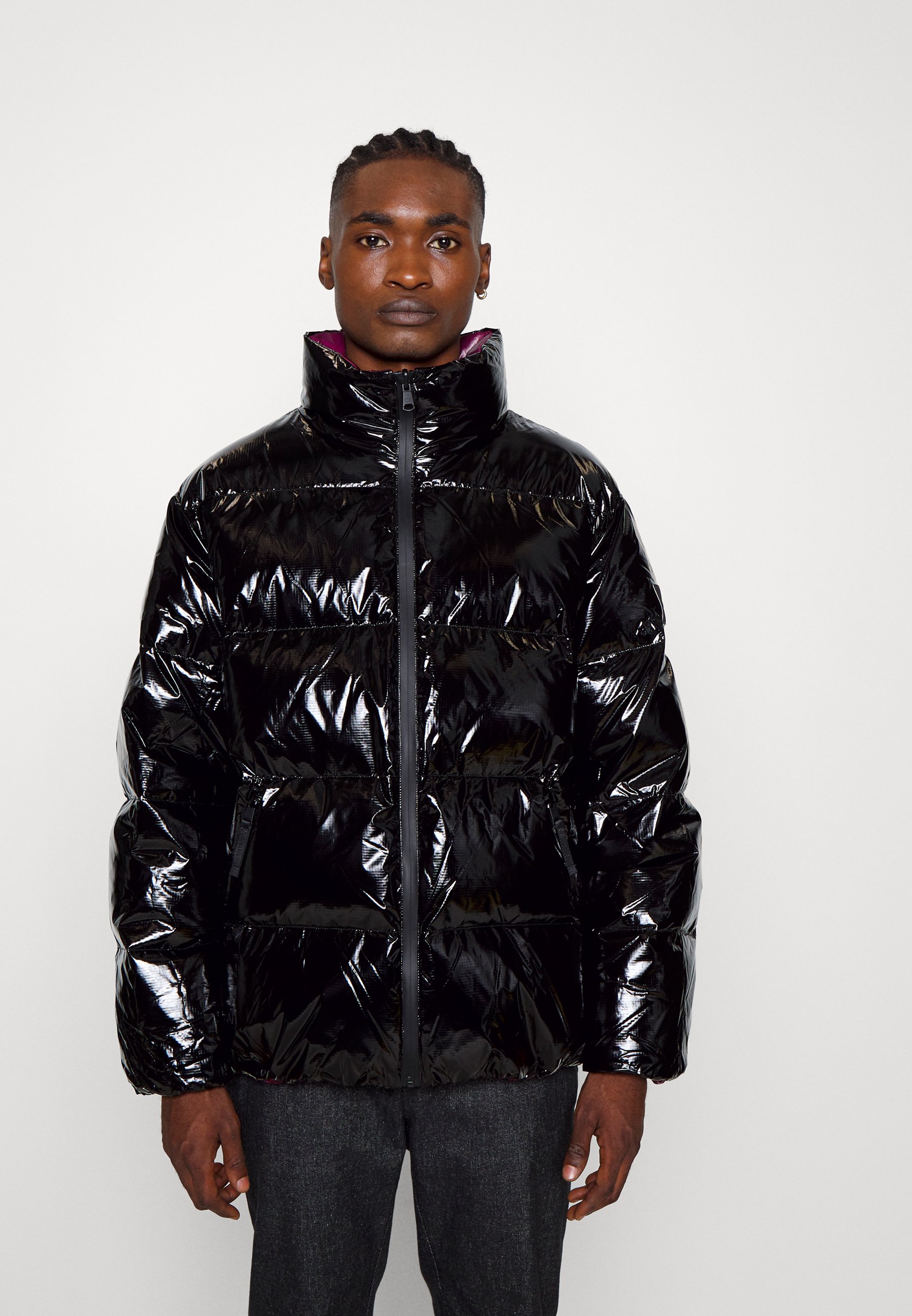 high shine puffer jackets