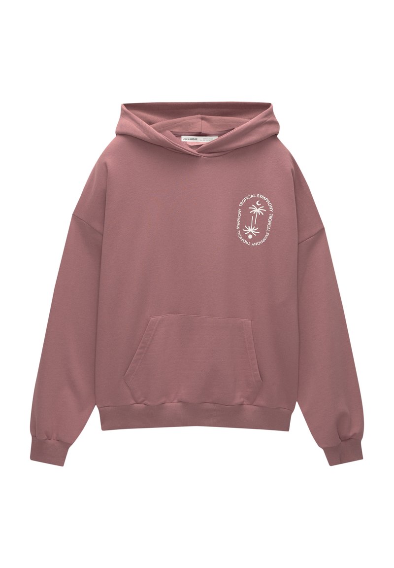 PULL&BEAR PALM TREE GRAPHIC - Kapuzenpullover - mottled pink/pink  
