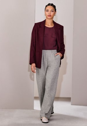 Next, TALL FIT - RICH HERRINGBONE  - Housut - mole