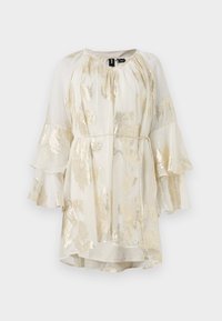 VMCHILI SHORT FRILL DRESS - Cocktail dress / Party dress - cloud dancer/gold-coloured