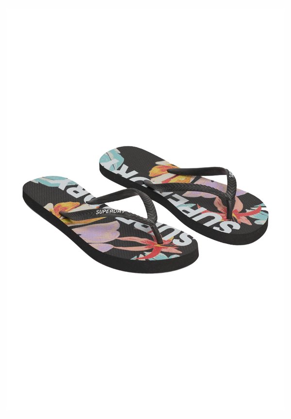 LOGO FLIP FLOPS - Bade-Zehentrenner - orange tropic aop