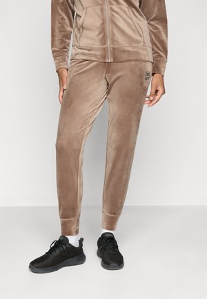 MID RISE SLIM FIT JOGGER TWO TONE RHINESTONE LOGO - Tréningruha alsók - taupe