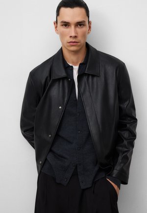 Imitatieleren jas - black