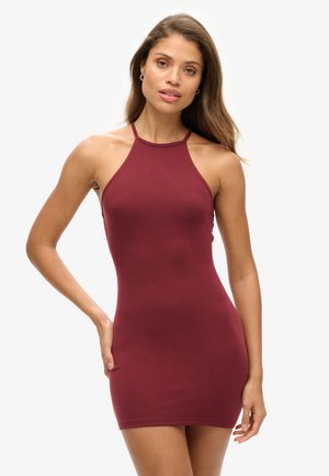 STRAPPY BACK RACER NECK  - Etuikleid - port red