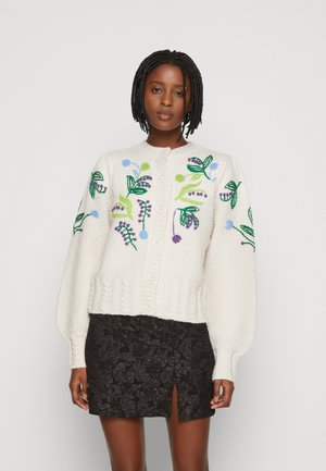 OBJPEARL CARDIGAN - Cardigans - sandshell/clematis blue
