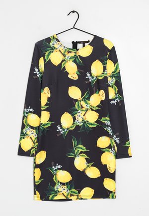 Jurk - black/light yellow/green