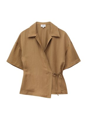 & OTHER STORIES, & OTHER STORIES WRAP SHORT-SLEEVE SHIRT - Blouse - chestnut brown