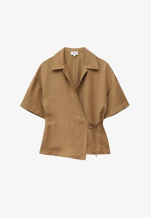& OTHER STORIES, & OTHER STORIES WRAP SHORT-SLEEVE SHIRT - Blouse - chestnut brown