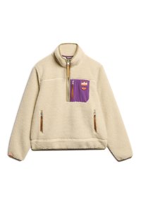 Superdry & Co VINTAGE RETRO HALF ZIP - Fleecová mikina - oatmeal beige