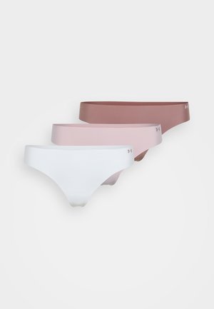 THONG PURE NO SHOW SOLID 3 PACK - G-strenge - halo gray/tourmaline pink/maroon mist