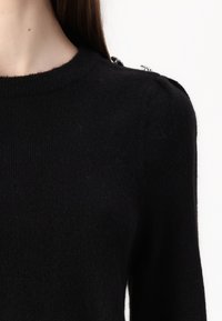 JDY JDYELANORA O NECK BUTTON - Maglione - black