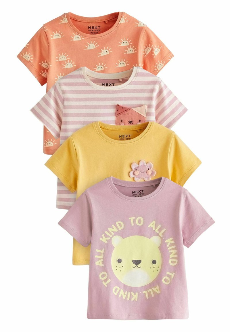 Next - SHORT SLEEVE 4 PACK REGULAR FIT - Camiseta estampada - pink bear character, Ampliar
