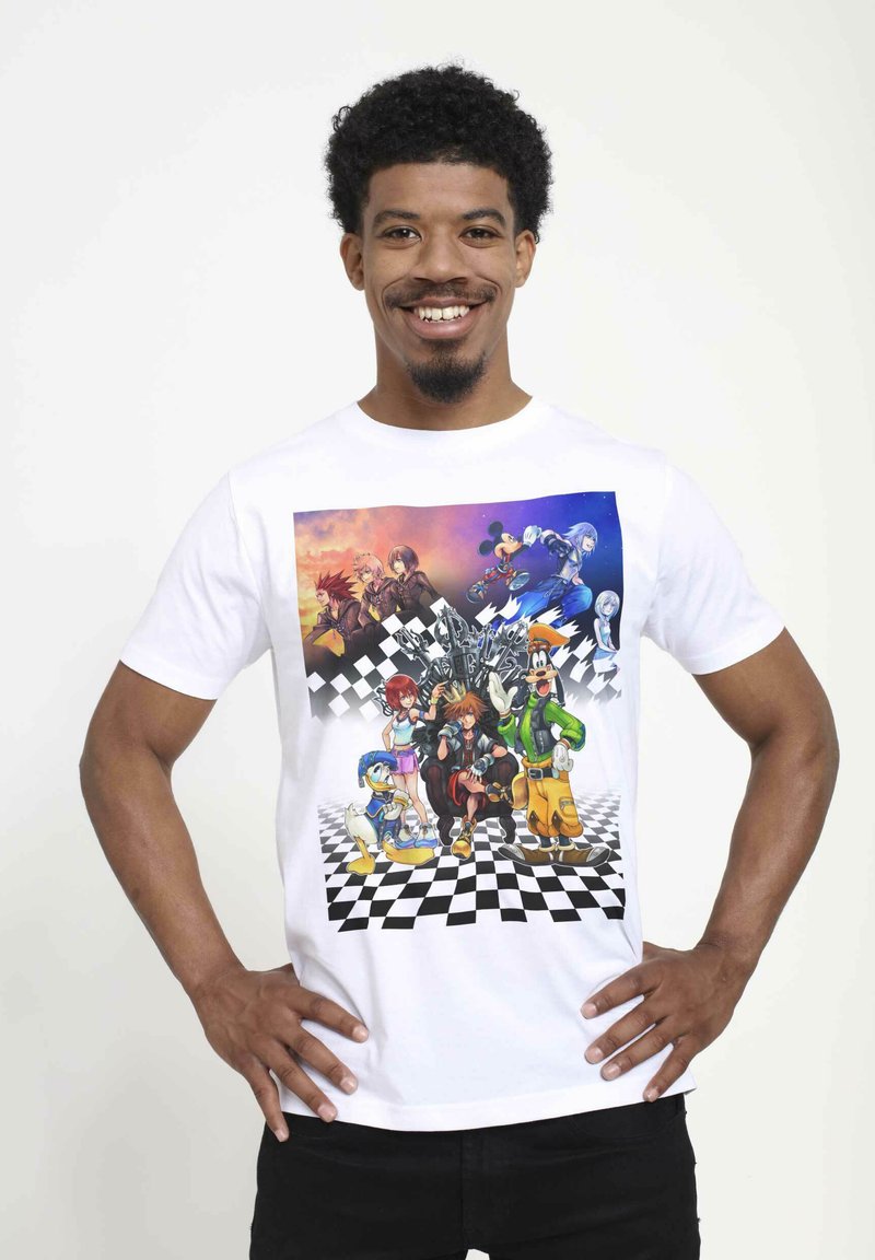 Disney KINGDOM HEARTS GROUP CHECKERS UNISEX - T-shirt z nadrukiem