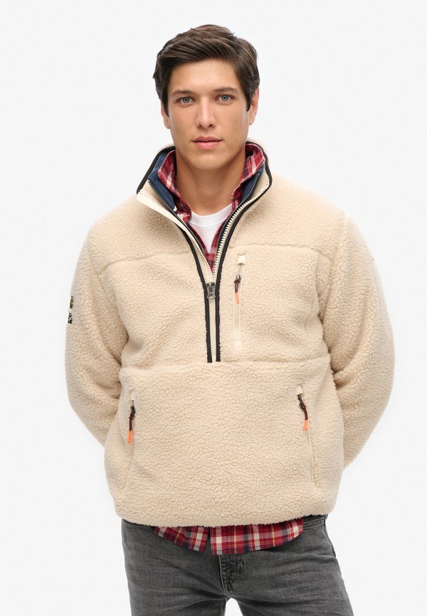 HALF ZIP - Fleecepullover - oatmeal beige