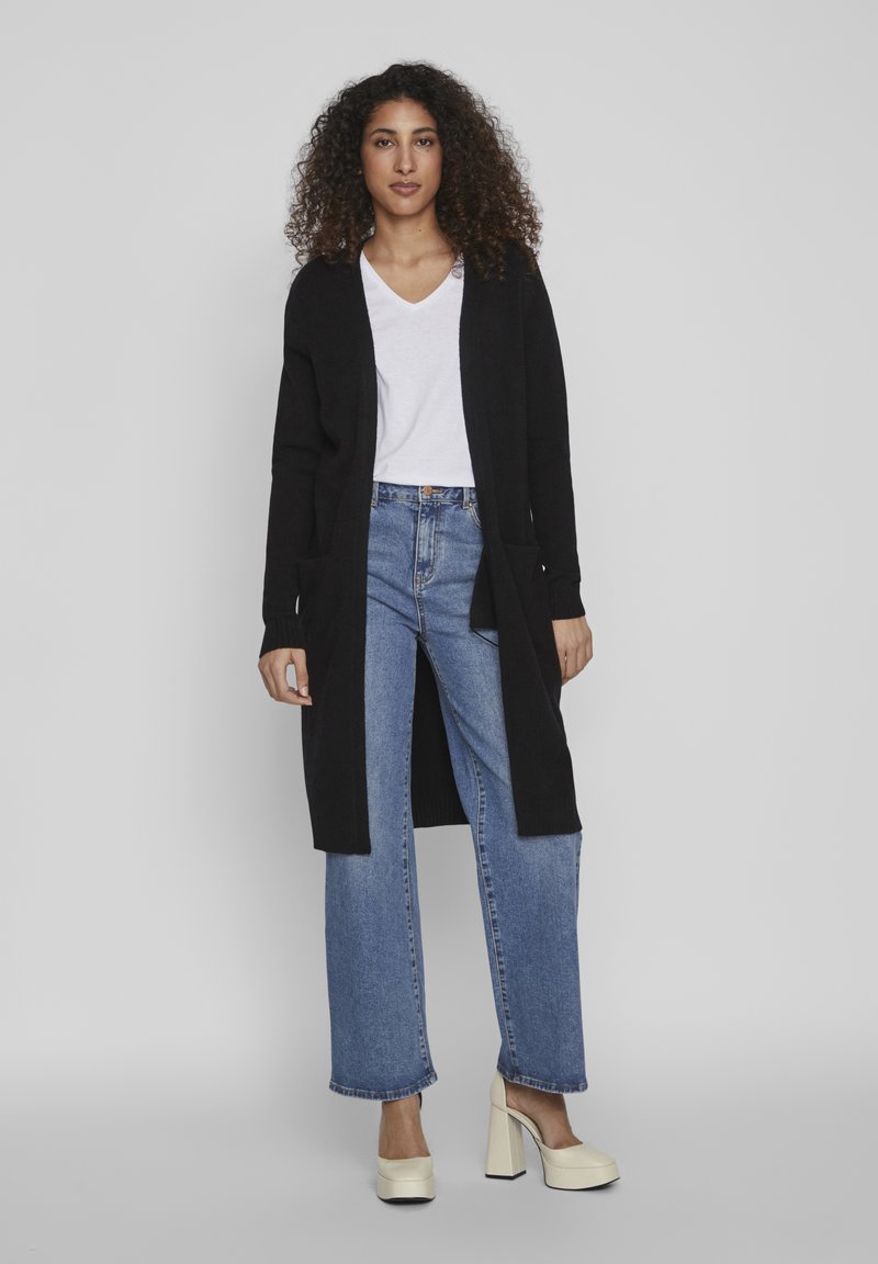 Vila Lange cardigan met steekzakken, model 'VIRIL' in felroze online