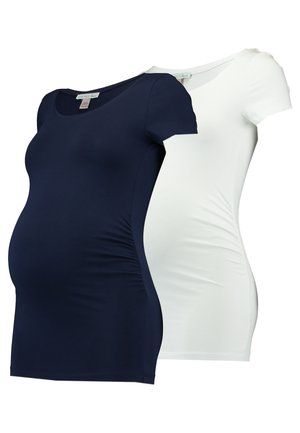 2 PACK - Camiseta básica - white/dark blue
