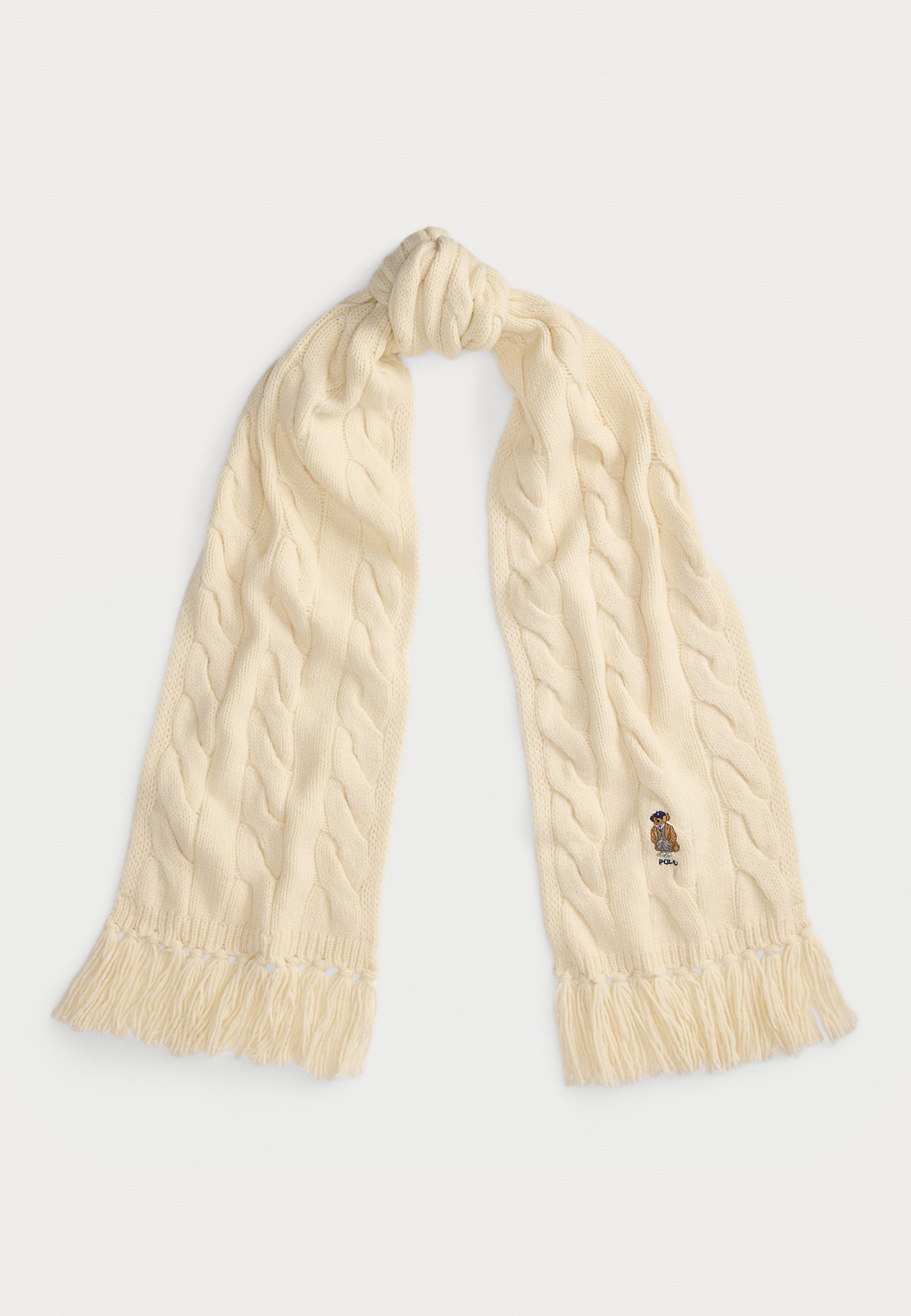 小物 Ralph Lauren dirt fringe long stole Polo Bear printed Scarf with fringe | Emporium