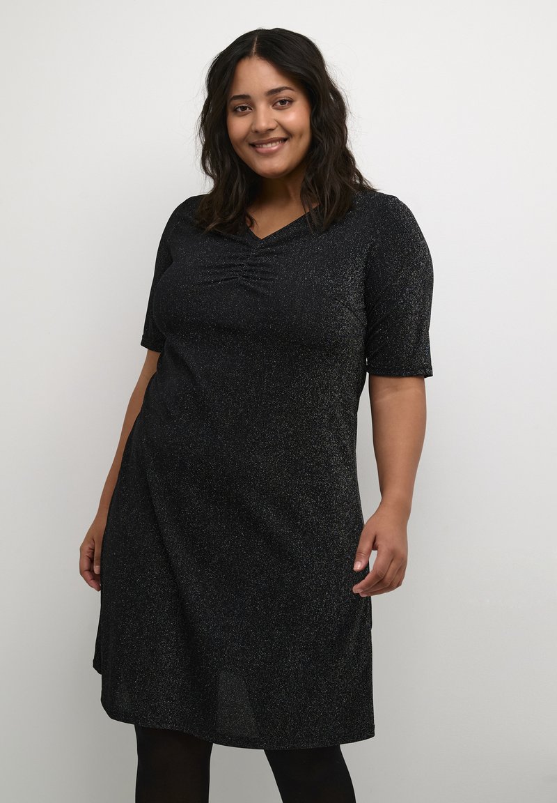 Kaffe Curve BIRGITTE Cocktail dress / Party dress black glitter