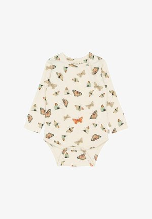 Pikaelaste pusa koheldes kreemika, millel on erinevates värvides kogu pinna kattev liblikamuster. Allosas on nupud, et riietamine oleks lihtne.