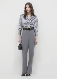 Calliope CROP SIMIL CON ARRICCIO - Camicia - grigio