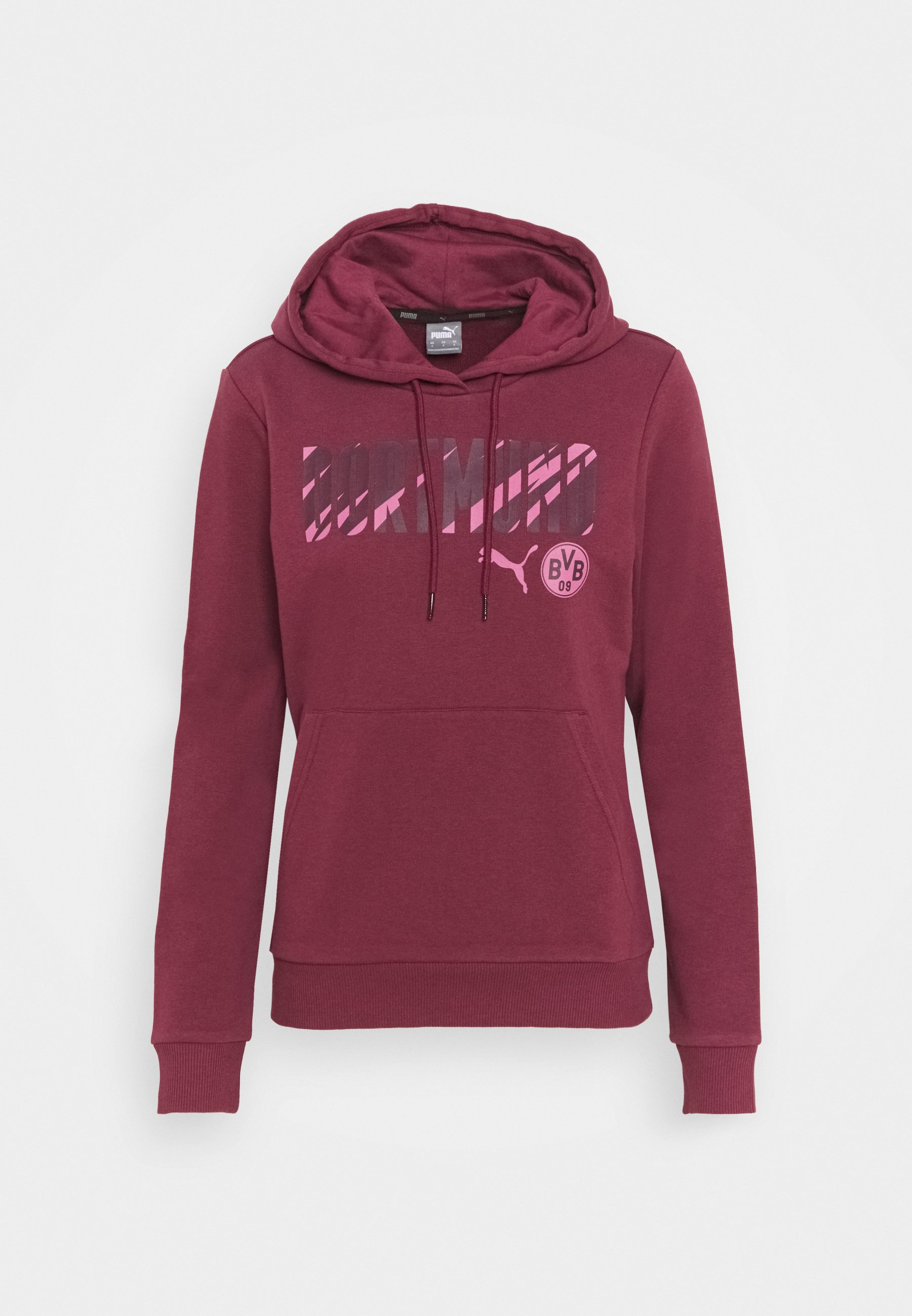 Puma BVB BORUSSIA DORTMUND CORE WORDING HOODY - Club wear - burgundy/rose  wine/bordeaux - Zalando.co.uk