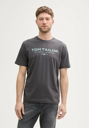 TOM TAILOR TEE PRINT - Print T-shirt - tarmac grey
