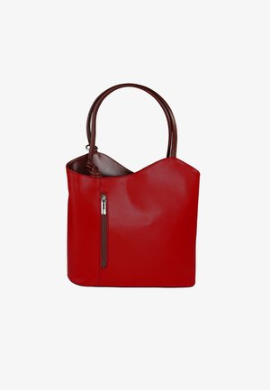 DrachenLeder SCHULTER - Handbag - rot schwarz