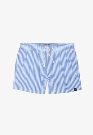 PIOMBO, BLUE AND WHITE STRIPED PURE COTTON SWIM SHORTS - Badeshorts - white light blue