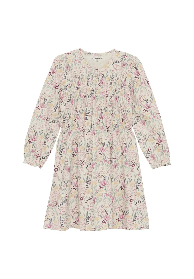Minymo DRESHORT SLEEVES LONG ALL OVER PRINT - Jerseykleid - sandshell