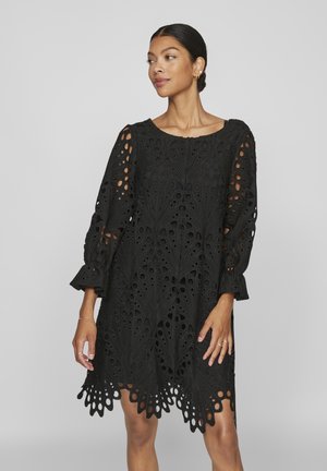 VILA VIKABELA ANGLAISE DRESS - Koktejlové šaty / šaty na párty - black