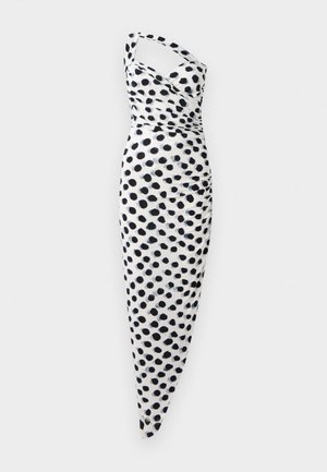 Norma Kamali CAYLA SIDE DRAPE GOWN - Maxikleid - black/ white