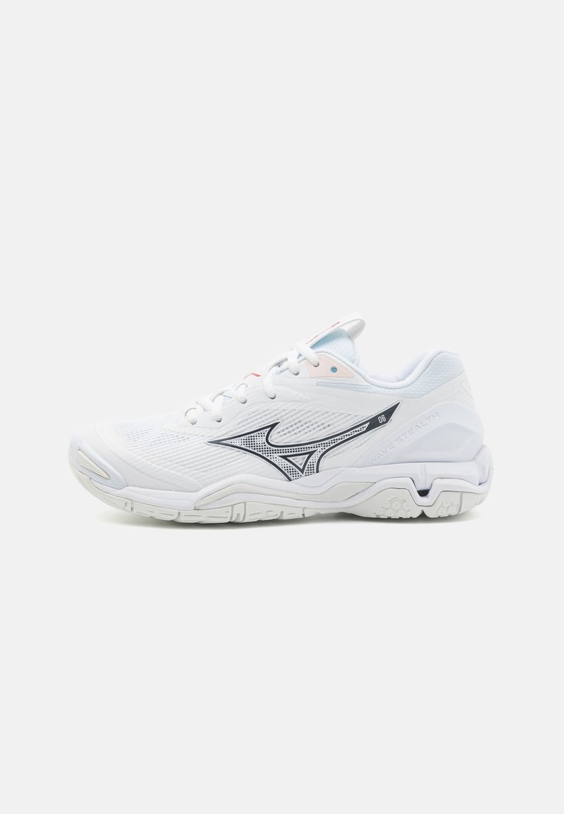 Mizuno WAVE STEALTH 6 - Boty na házenou - white/aleutian/cloud pink