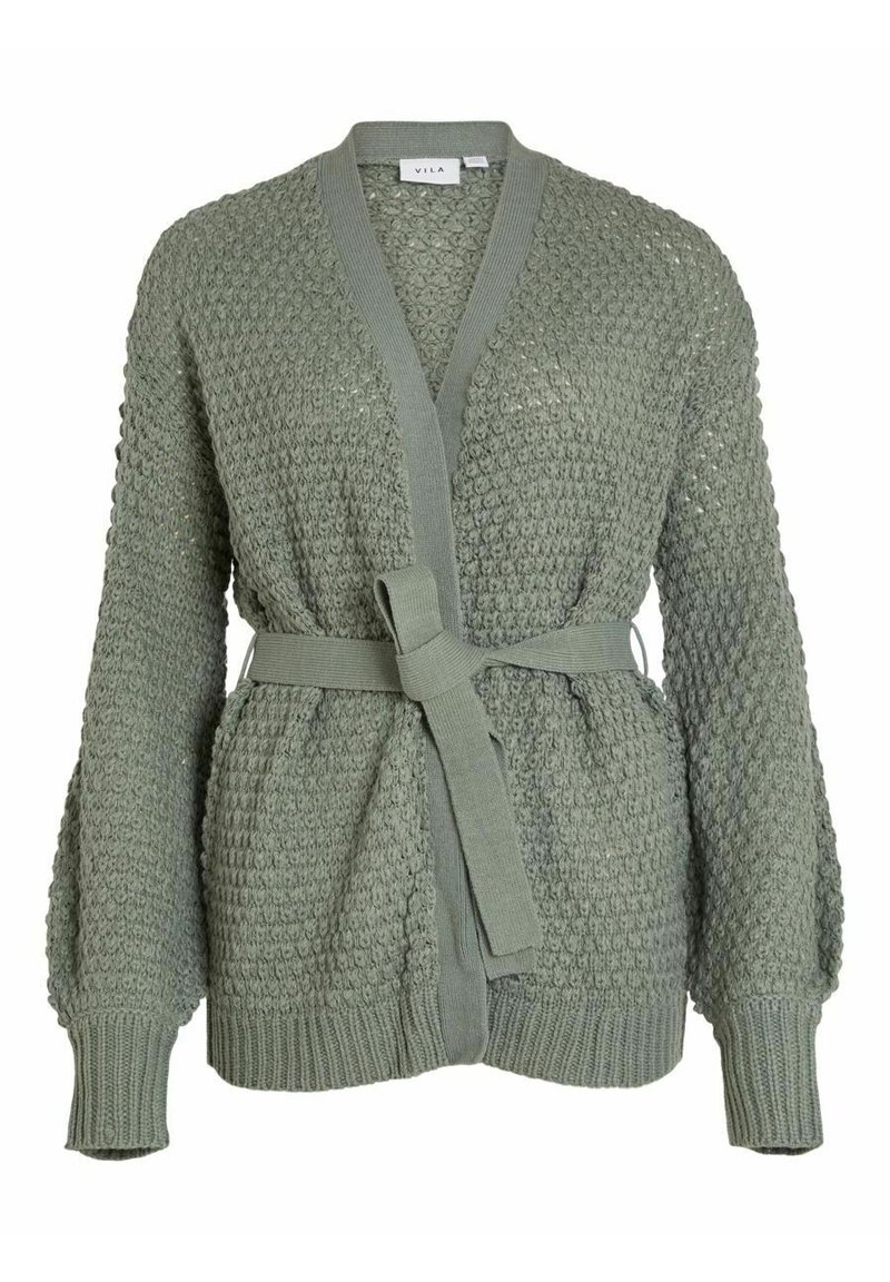 VILA VILIOMY LONG OPEN CARDIGAN - Kardigán - laurel wreath
