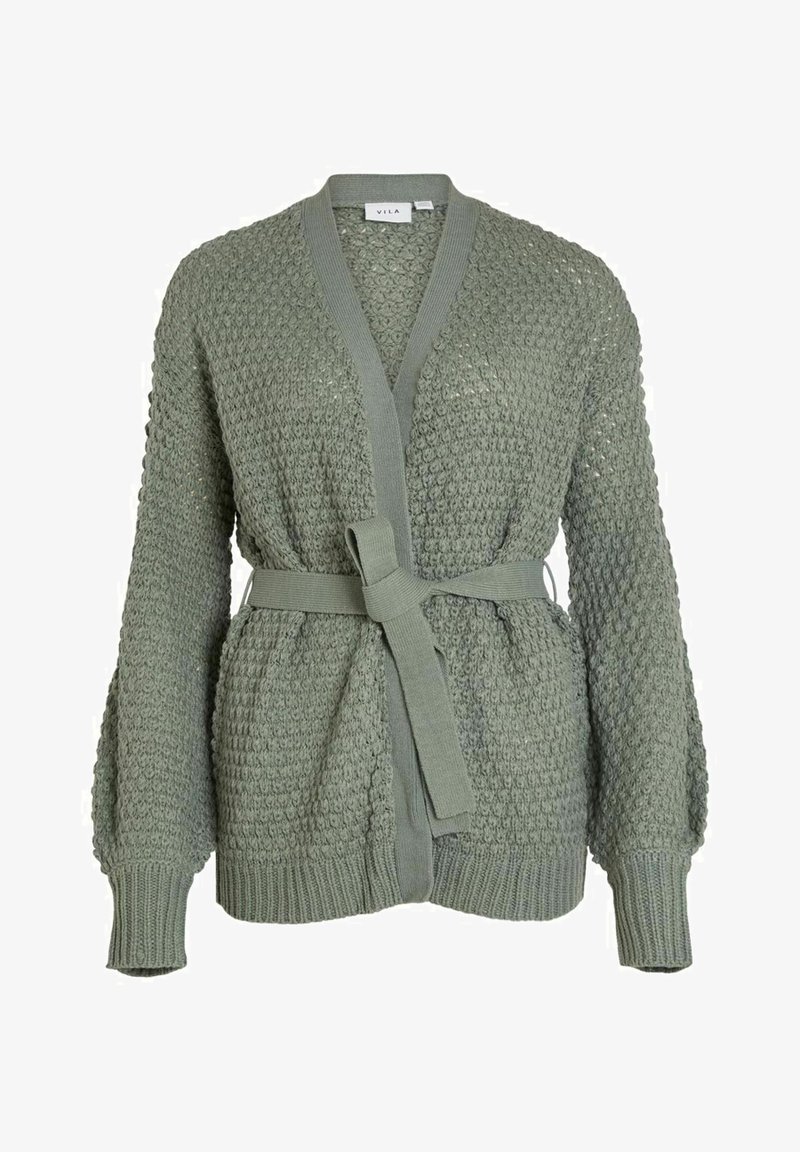 VILA VILIOMY LONG OPEN CARDIGAN - Kardigán - laurel wreath