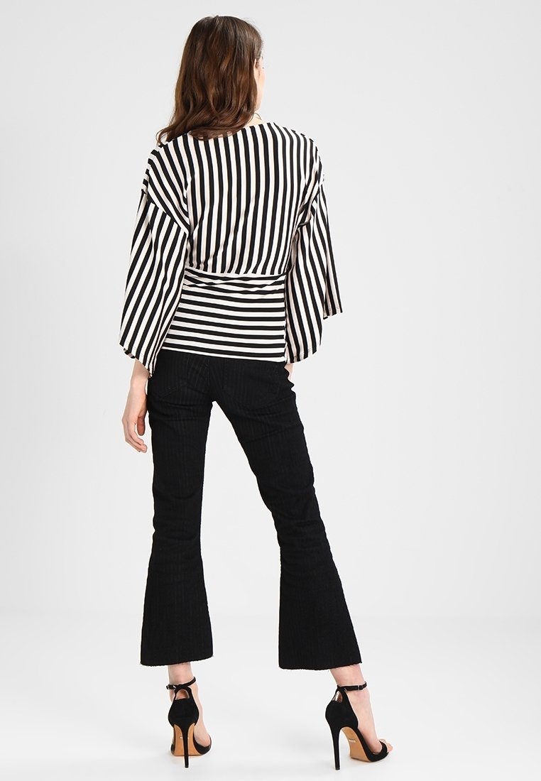 Chemisier Femme River Island Noir En Mousseline - Manches Courtes - Taille 10 - Occasion Très Bon état