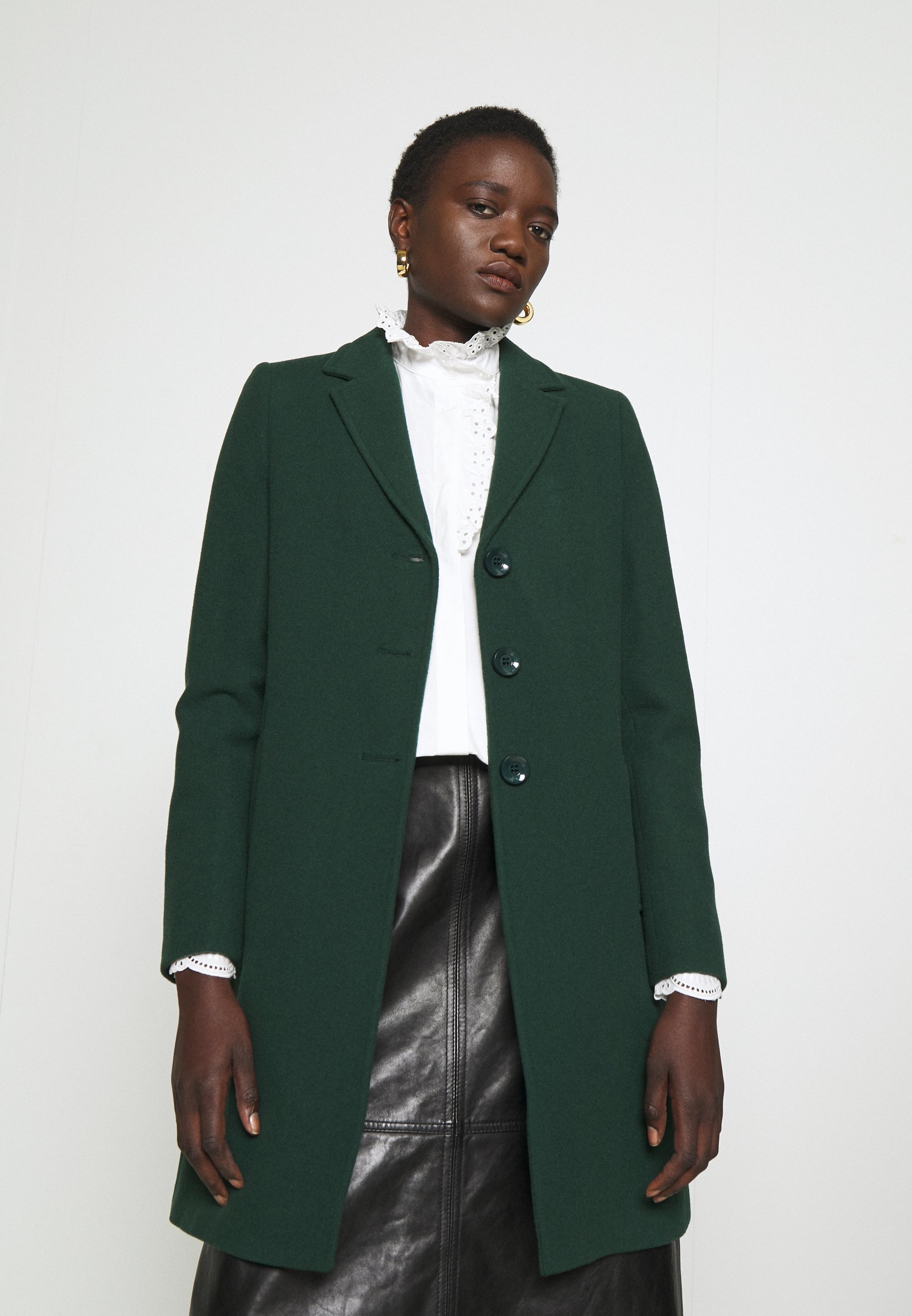 navy green coat