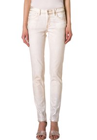 Ljust färgade denimjeans med en figurnära design, fem-fickors stil och subtila urtvättade detaljer. De har en knappstängning och bälteshällor.