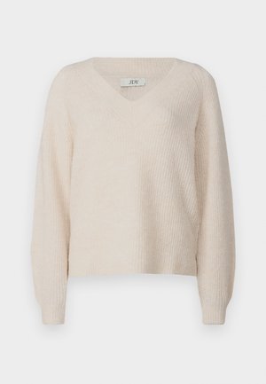 JDY, JDYINGEBORG ADA LIFE V NECK - Džemper - pumice stone