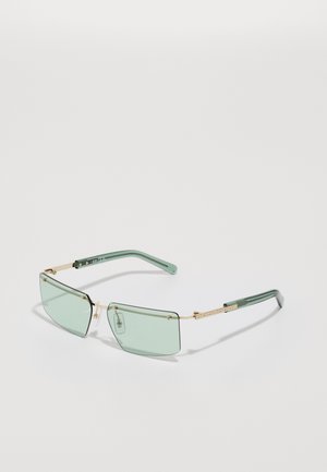 GCDS UNISEX - Zonnebril - gold-coloured /green