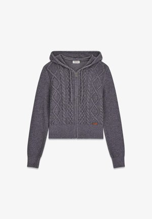 Guess, GJ LS CABLE HOODIE ZIPPED SWTR - Cardigan - grey