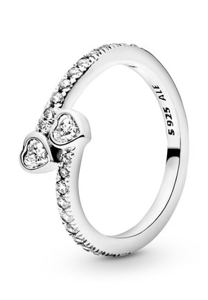 Pandora TWO SPARKLING HEARTS - Ring - silver coloured