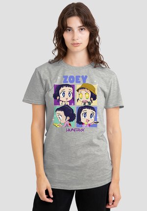KPOP DEMON HUNTERS - HUNTRIX ZOEY CHIBI BOES - Print T-shirt - mottled grey