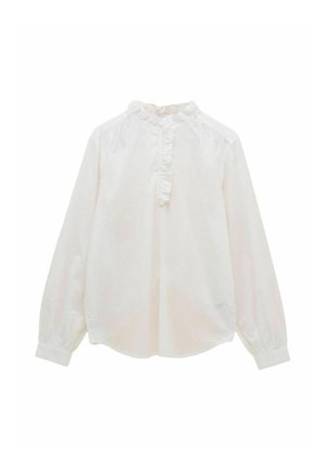 REGULAR FIT - RUFFLE COLLAR LONG SLEEVE - Blúzka - white