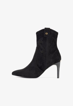 Mexx, MEXX COWBOY BOOTS WOMEN'S BLACK MI001714243W - Enkellaarsjes met hoge hak - black