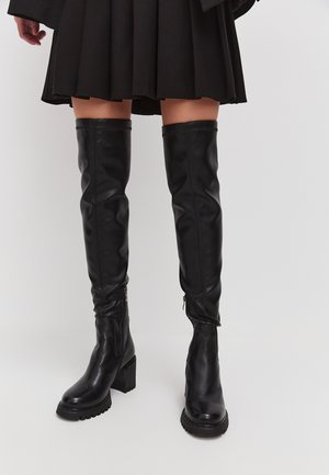 WITH BLOCK HEEL - Platform boots - black