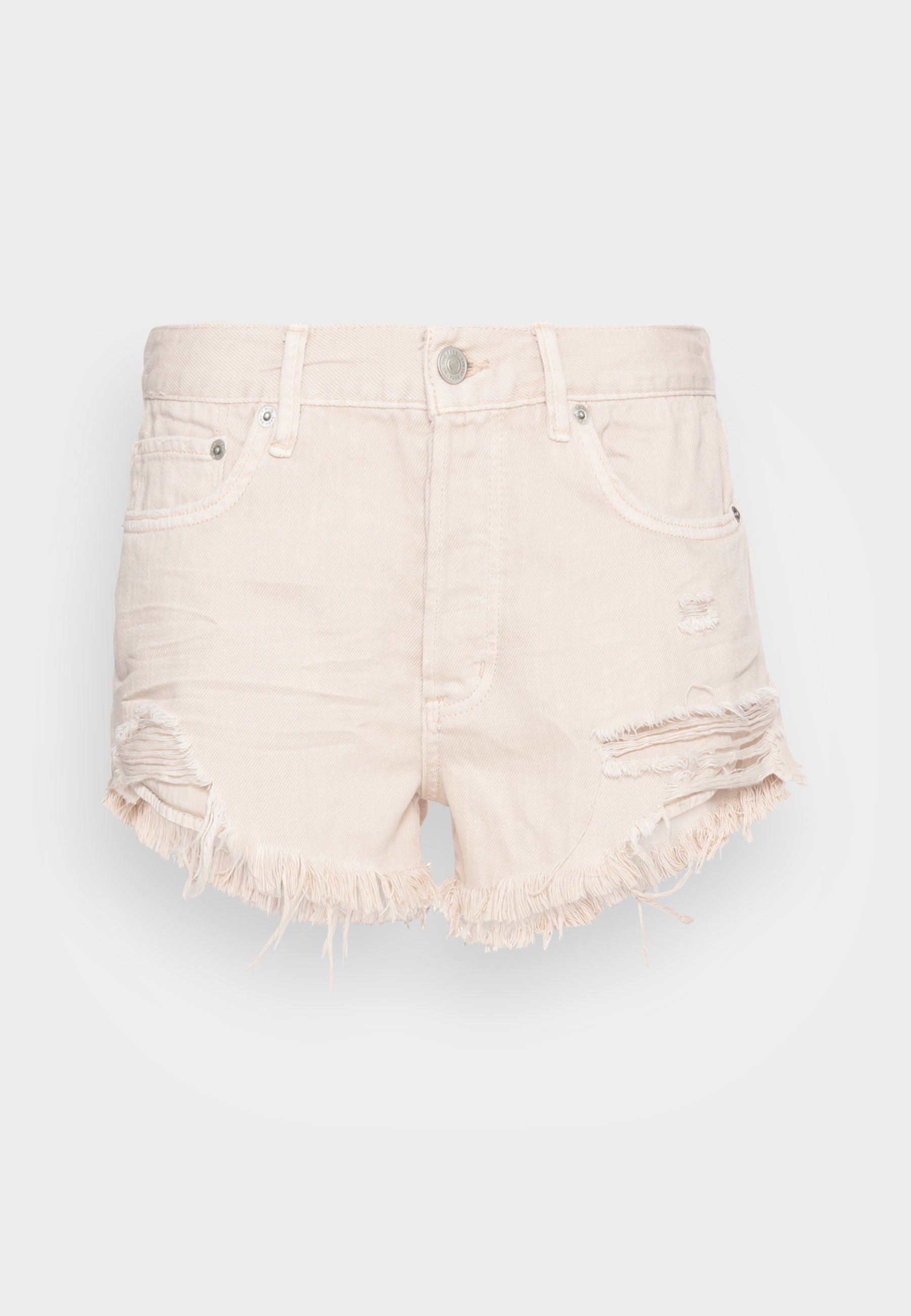cream shorts denim